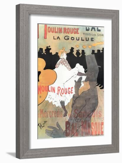 1891 Moulin Rouge La Goulue (1bande)-Henri de Toulouse-Lautrec-Framed Giclee Print