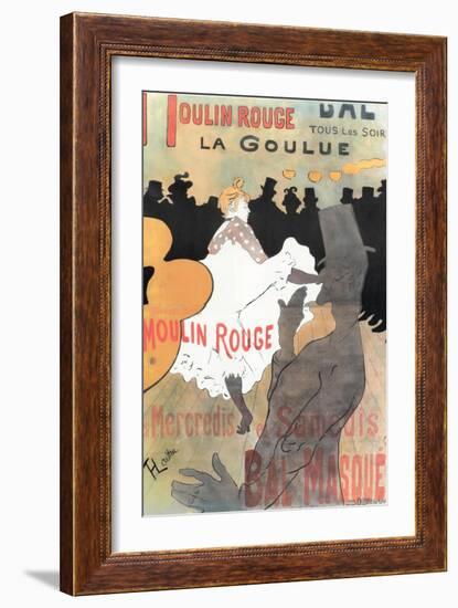 1891 Moulin Rouge La Goulue (1bande)-Henri de Toulouse-Lautrec-Framed Giclee Print