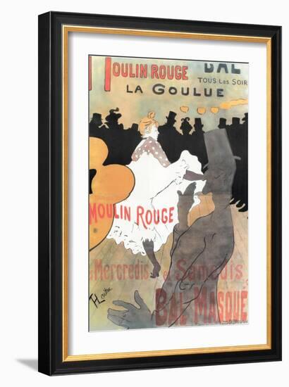 1891 Moulin Rouge La Goulue (1bande)-Henri de Toulouse-Lautrec-Framed Giclee Print