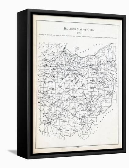 1891, Ohio Railroad Map, Ohio, United States-null-Framed Premier Image Canvas