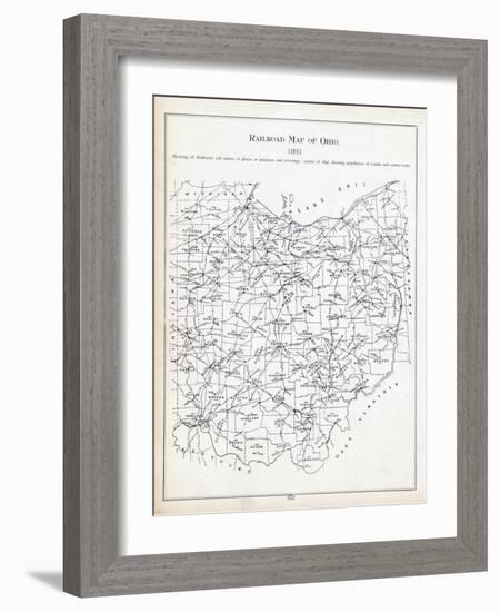 1891, Ohio Railroad Map, Ohio, United States-null-Framed Giclee Print