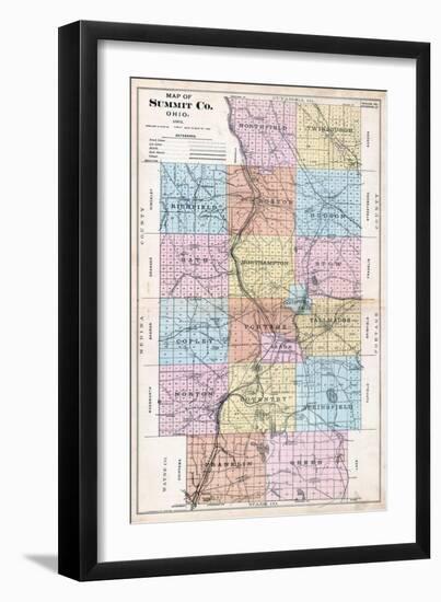 1891, Summit County Map, Ohio, United States-null-Framed Giclee Print