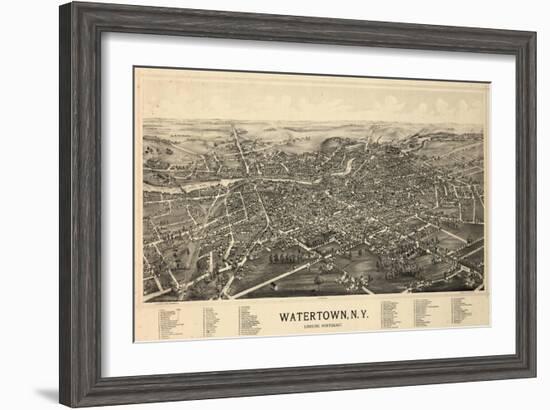 1891, Watertown 1891 Bird's Eye View, New York, United States-null-Framed Giclee Print