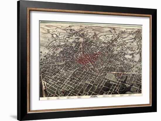 1892, Atlanta Bird's Eye View, Georgia, United States-null-Framed Giclee Print