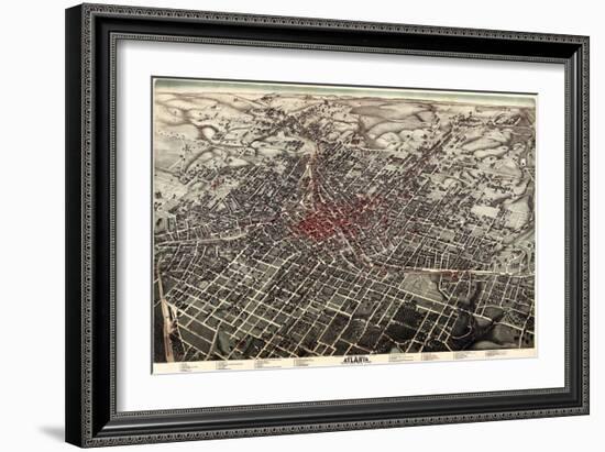 1892, Atlanta Bird's Eye View, Georgia, United States-null-Framed Giclee Print