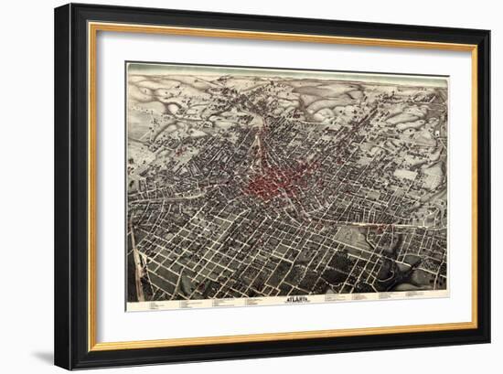 1892, Atlanta Bird's Eye View, Georgia, United States-null-Framed Giclee Print