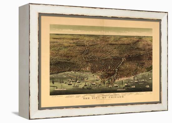 1892 Chicago Map-N. Harbick-Framed Stretched Canvas