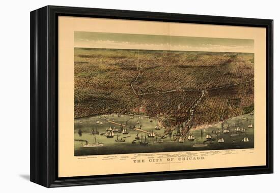 1892 Chicago Map-N. Harbick-Framed Stretched Canvas