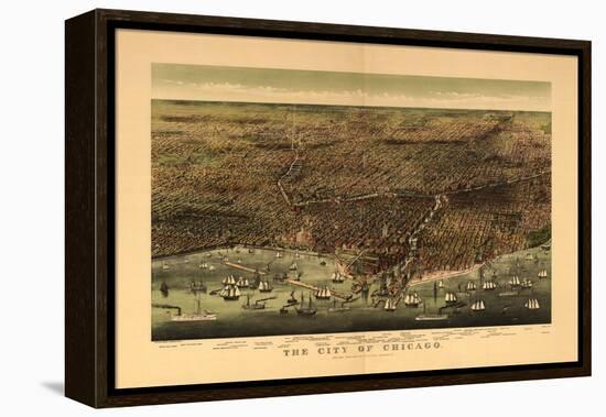 1892 Chicago Map-N. Harbick-Framed Stretched Canvas