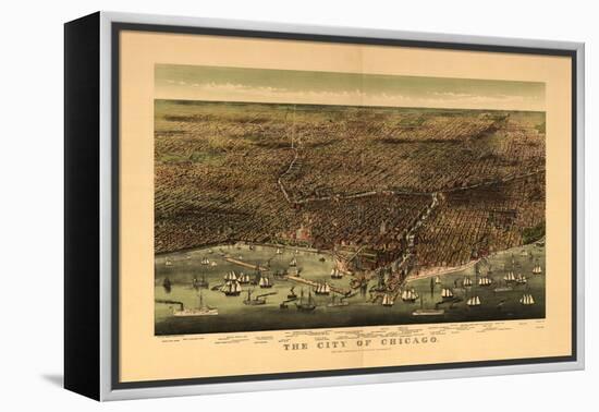 1892 Chicago Map-N. Harbick-Framed Stretched Canvas