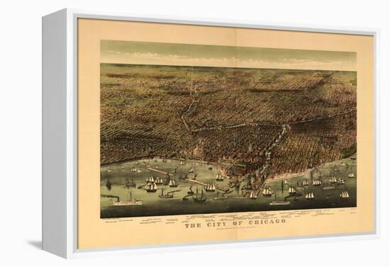 1892 Chicago Map-N. Harbick-Framed Stretched Canvas