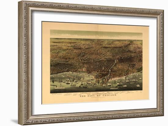 1892 Chicago Map-N. Harbick-Framed Art Print