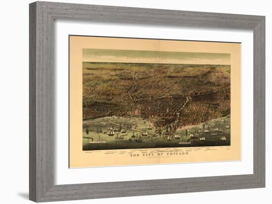 1892 Chicago Map-N. Harbick-Framed Art Print