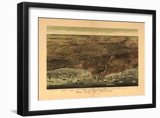 1892 Chicago Map-N. Harbick-Framed Art Print