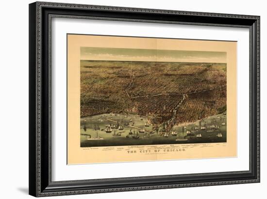 1892 Chicago Map-N. Harbick-Framed Art Print