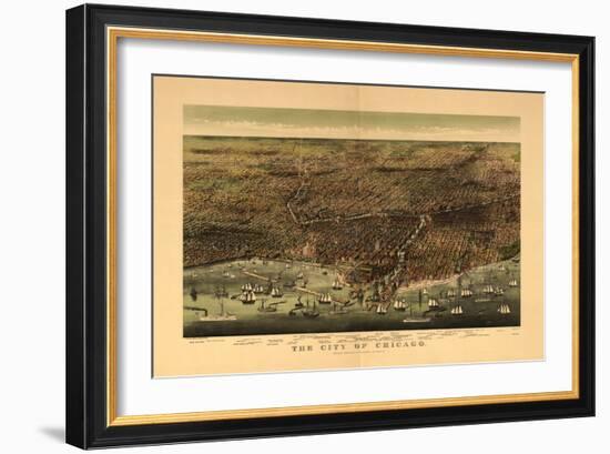 1892 Chicago Map-N. Harbick-Framed Premium Giclee Print