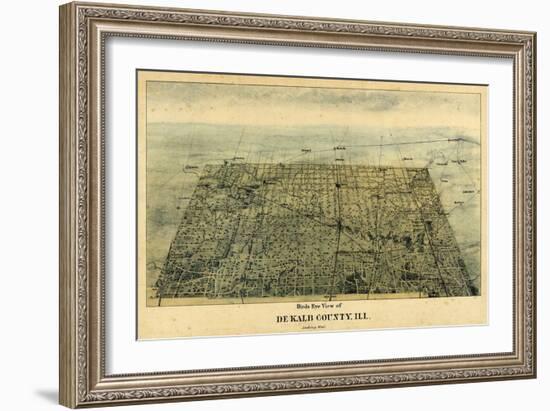 1892, DeKalb Bird's Eye View, Illinois, United States-null-Framed Giclee Print