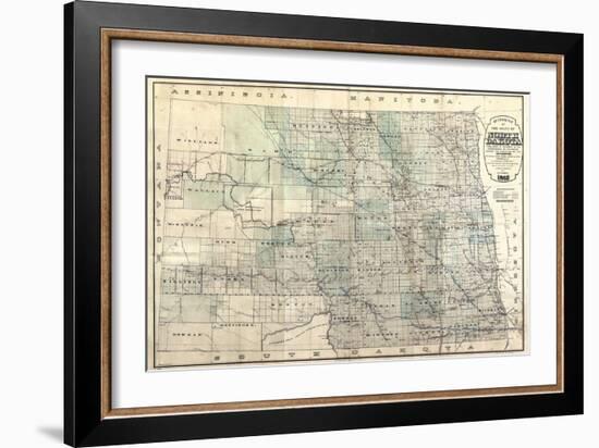 1892, North Dakota 1892 State Map, North Dakota, United States-null-Framed Giclee Print