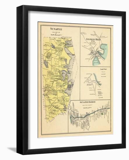 1892, Sunapee, Georgesmills, Lake View, Sunapee Harbor, New Hampshire, United States-null-Framed Giclee Print