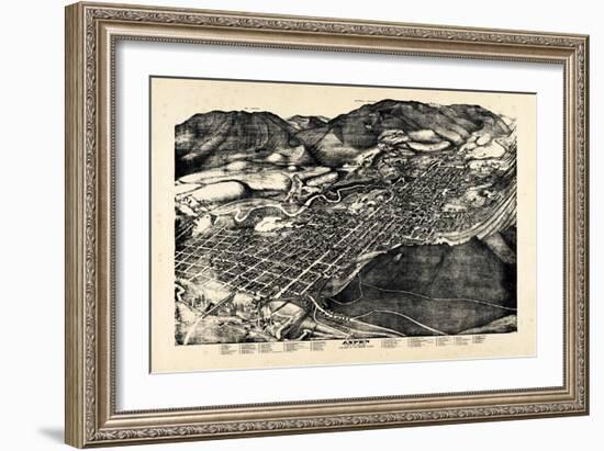 1893, Aspen Bird's Eye View, Colorado, United States-null-Framed Giclee Print