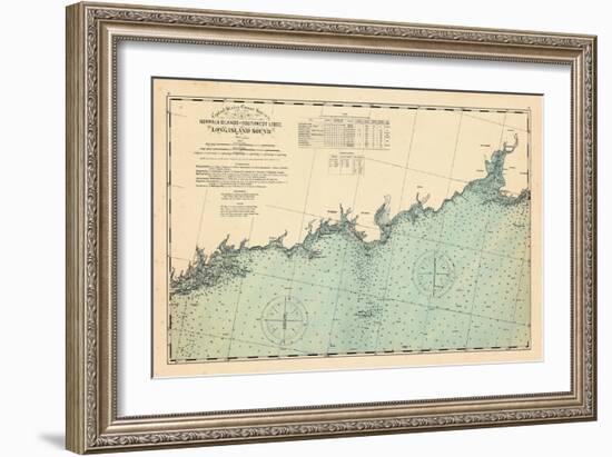 1893, Coast Survey, Norwalk Islands, Southwest Ledge, Long Island Sound, Connecticut-null-Framed Giclee Print