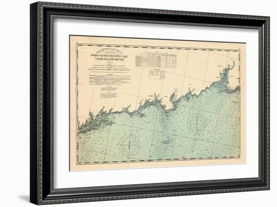 1893, Coast Survey, Norwalk Islands, Southwest Ledge, Long Island Sound, Connecticut-null-Framed Giclee Print