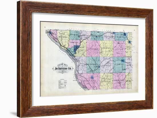 1893, Jo Daviess County Map, Illinois, United States-null-Framed Giclee Print