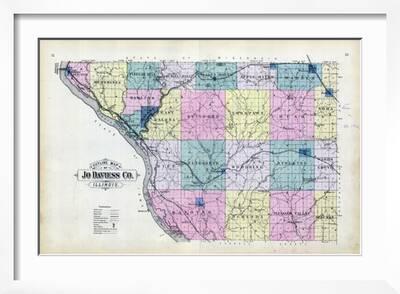 Jo Daviess County Map 1893, Jo Daviess County Map, Illinois, United States' Giclee Print | Art.com