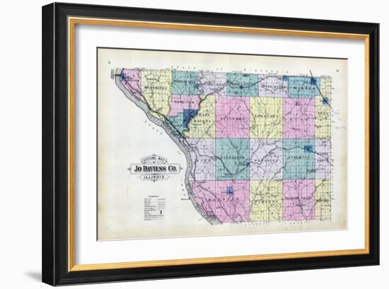 1893, Jo Daviess County Map, Illinois, United States-null-Framed Giclee Print