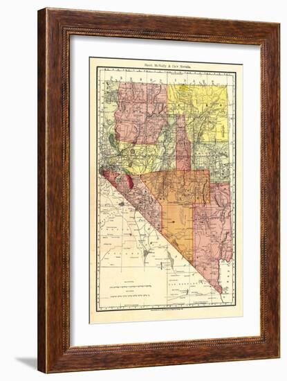 1893, Nevada State Map, Nevada, United States-null-Framed Giclee Print