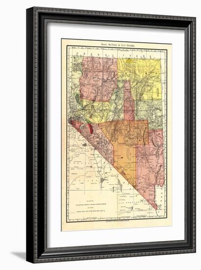 1893, Nevada State Map, Nevada, United States-null-Framed Giclee Print