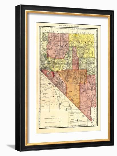 1893, Nevada State Map, Nevada, United States-null-Framed Giclee Print