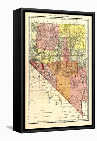 1893, Nevada State Map, Nevada, United States-null-Framed Premier Image Canvas