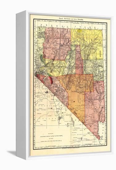 1893, Nevada State Map, Nevada, United States-null-Framed Premier Image Canvas