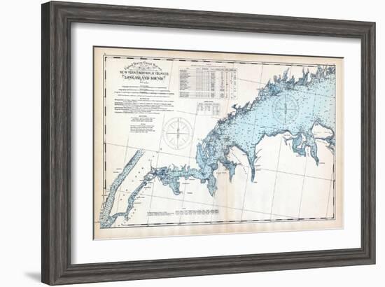 1893, United States Coast Survey - New York to Norwalk Islands - Long Island Sound, Connecticut, US-null-Framed Giclee Print