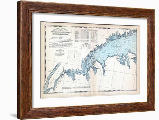 1893, United States Coast Survey - New York to Norwalk Islands - Long Island Sound, Connecticut, US-null-Framed Giclee Print