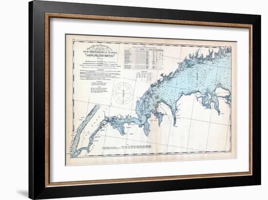 1893, United States Coast Survey - New York to Norwalk Islands - Long Island Sound, Connecticut, US-null-Framed Giclee Print