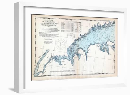 1893, United States Coast Survey - New York to Norwalk Islands - Long Island Sound, Connecticut, US-null-Framed Giclee Print