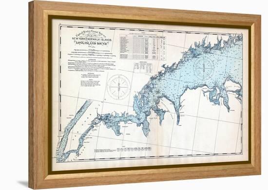 1893, United States Coast Survey - New York to Norwalk Islands - Long Island Sound, Connecticut, US-null-Framed Premier Image Canvas