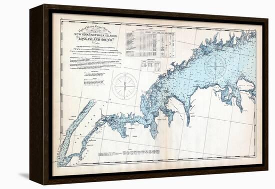 1893, United States Coast Survey - New York to Norwalk Islands - Long Island Sound, Connecticut, US-null-Framed Premier Image Canvas