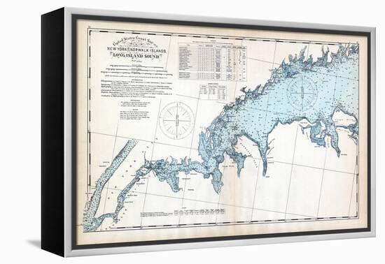 1893, United States Coast Survey - New York to Norwalk Islands - Long Island Sound, Connecticut, US-null-Framed Premier Image Canvas