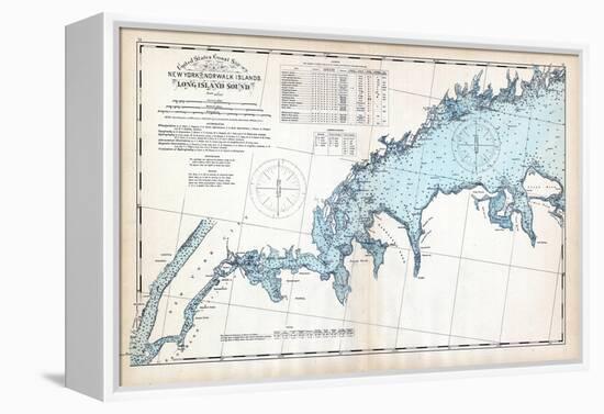 1893, United States Coast Survey - New York to Norwalk Islands - Long Island Sound, Connecticut, US-null-Framed Premier Image Canvas