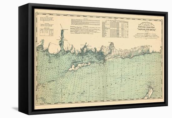 1893, United States Coast Survey - Niantic Bay to Rocky Point - Long Island Sound, Connecticut, Uni-null-Framed Premier Image Canvas