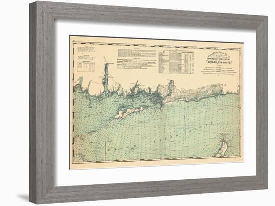 1893, United States Coast Survey - Niantic Bay to Rocky Point - Long Island Sound, Connecticut, Uni-null-Framed Giclee Print