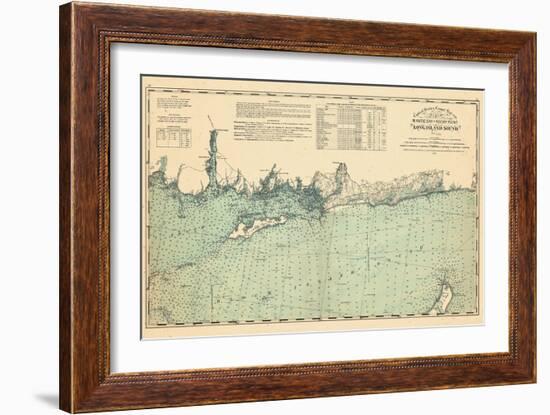 1893, United States Coast Survey - Niantic Bay to Rocky Point - Long Island Sound, Connecticut, Uni-null-Framed Giclee Print