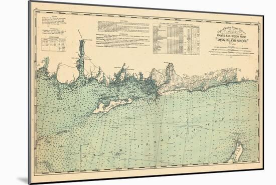 1893, United States Coast Survey - Niantic Bay to Rocky Point - Long Island Sound, Connecticut, Uni-null-Mounted Giclee Print