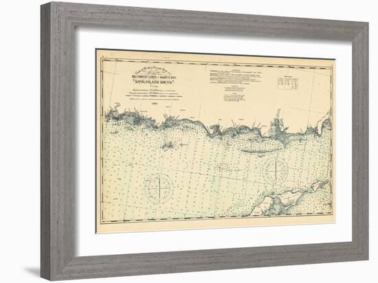 1893, United States Coast Survey - Southwest Ledge to Niantic - Long Island Sound, Connecticut, Uni-null-Framed Giclee Print