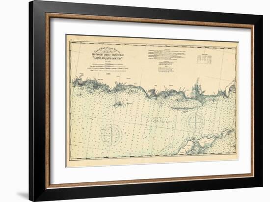 1893, United States Coast Survey - Southwest Ledge to Niantic - Long Island Sound, Connecticut, Uni-null-Framed Giclee Print