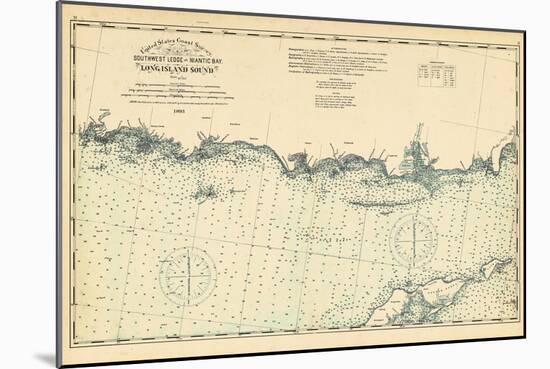 1893, United States Coast Survey - Southwest Ledge to Niantic - Long Island Sound, Connecticut, Uni-null-Mounted Giclee Print