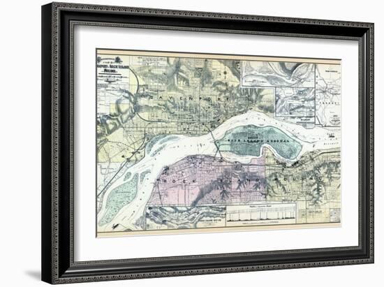 1894, Davenport 2, Rock Island and Moline - Topographical Map, Iowa, United States-null-Framed Giclee Print